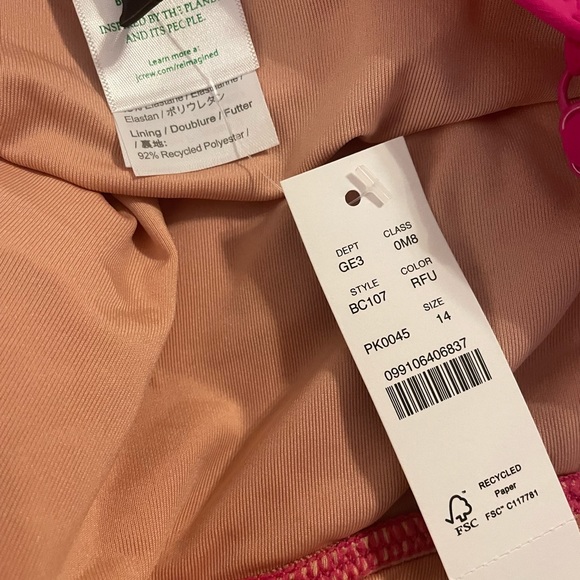 J.Crew one piece hot pink Swimsuit 💝 NWT 💝 - Picture 5 of 11